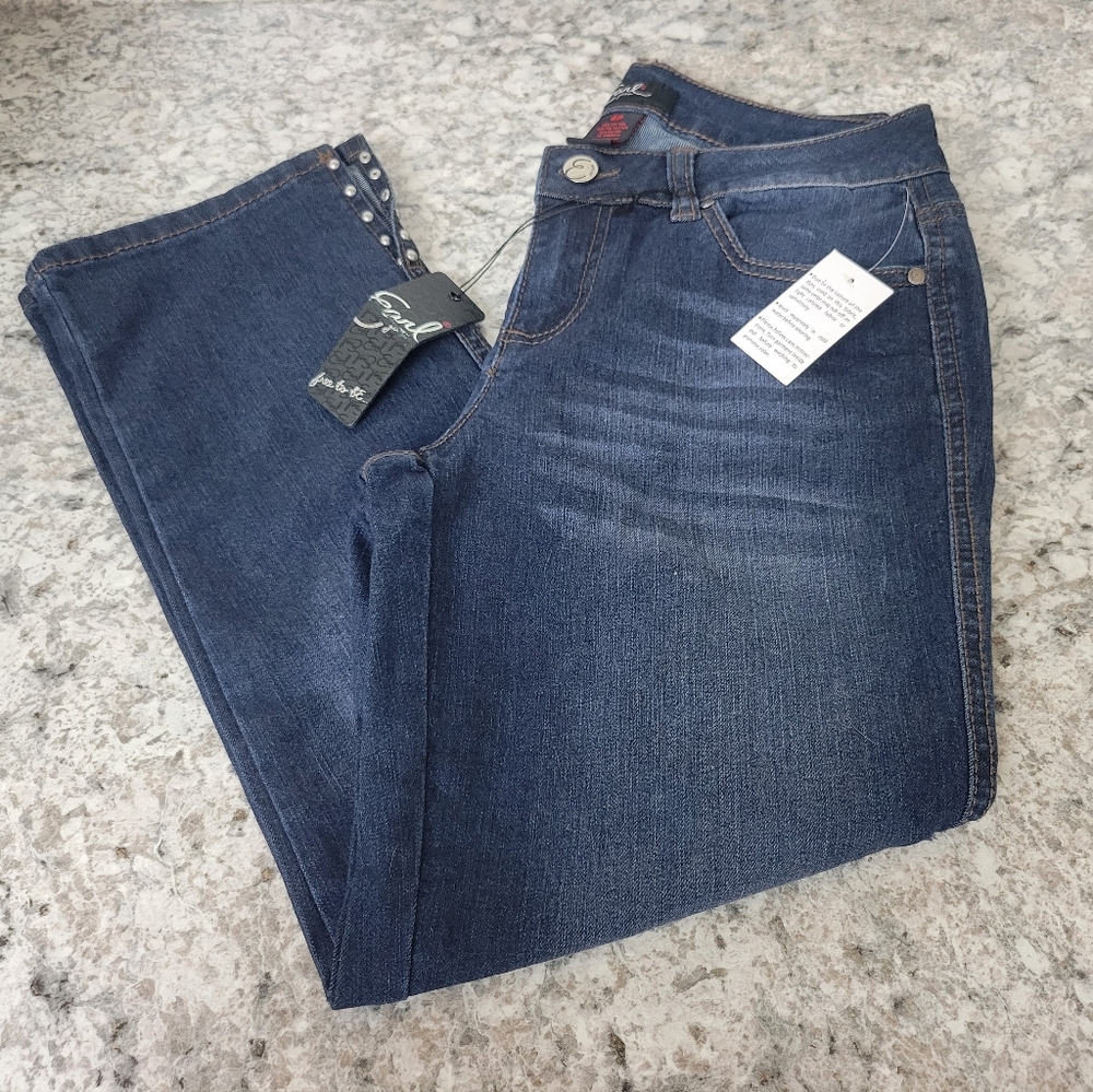 Earl Jeans Cropped Studded Capris 4 Petite Nwt
